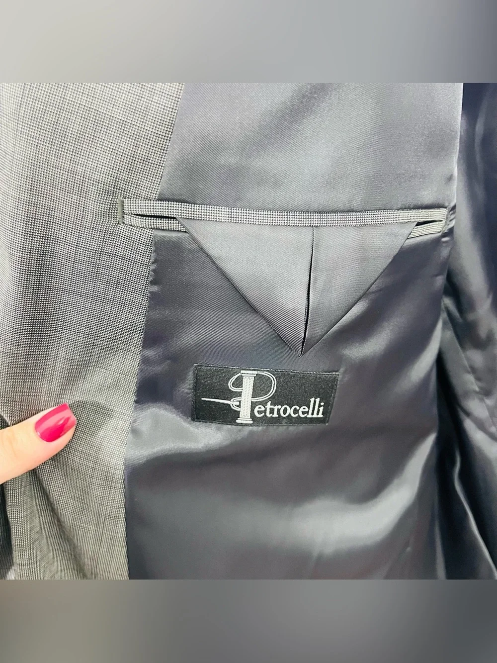 Vintage Petrocelli Men's Wool Stretch Blazer Jacket Gray 54L 56L 3XL 4XL